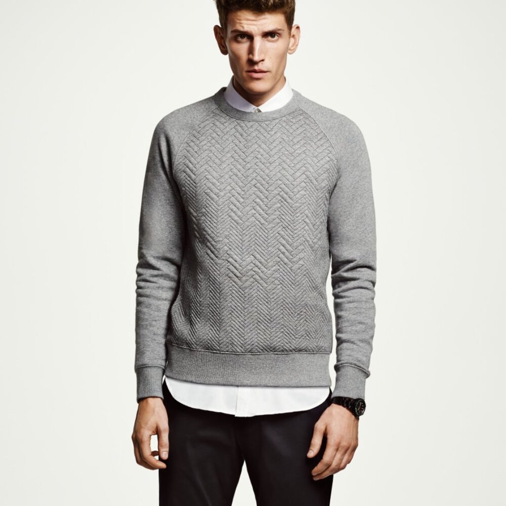 7Diamonds Quilted Sweatshirt - Gray - Men's Medium